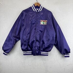 Vintage 7-Eleven Jacket Mens XL Purple Satin‎ Bomber Advertising Westark USA 90s